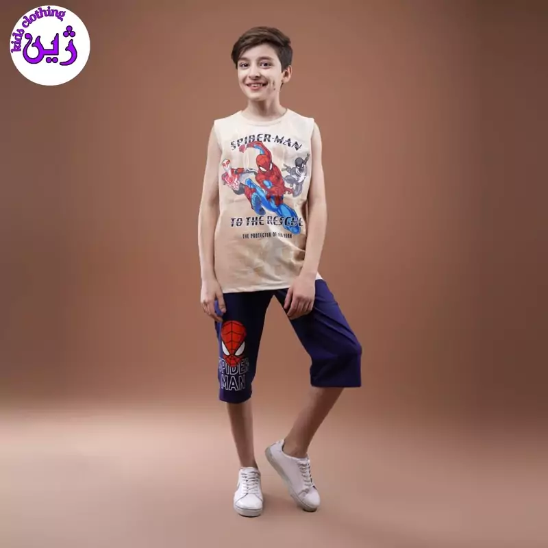 ست تاپ شلوارک مرد عنکبوتی سایز60و65