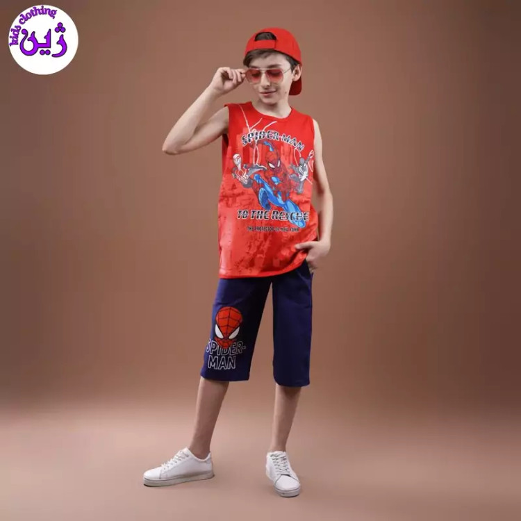 ست تاپ شلوارک مرد عنکبوتی سایز60و65