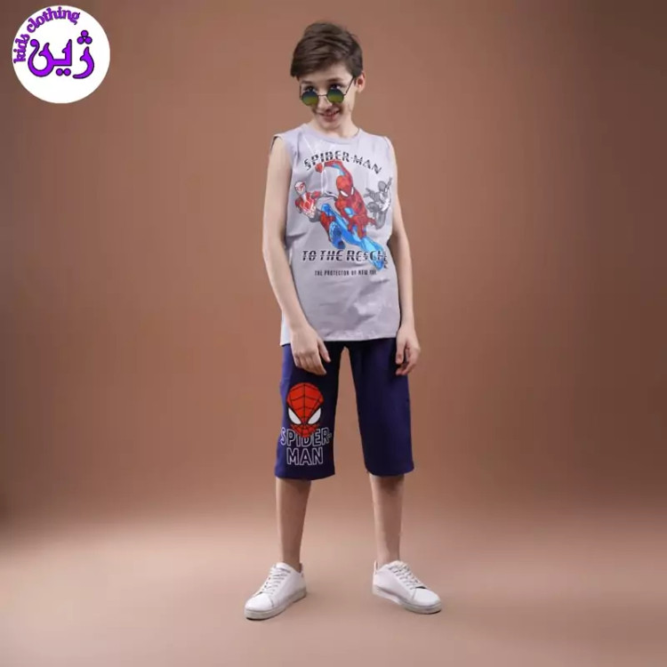 ست تاپ شلوارک مرد عنکبوتی سایز60و65