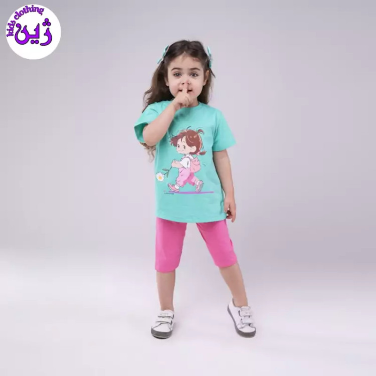 ست تیشرت شلوارک کوله گربه ای سایز 40 تا 55