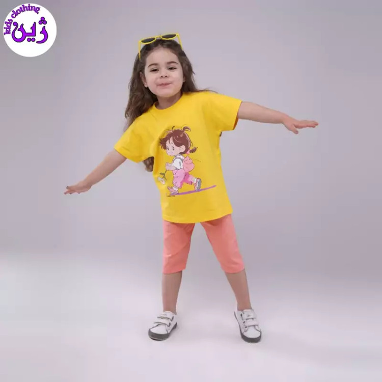 ست تیشرت شلوارک کوله گربه ای سایز 40 تا 55