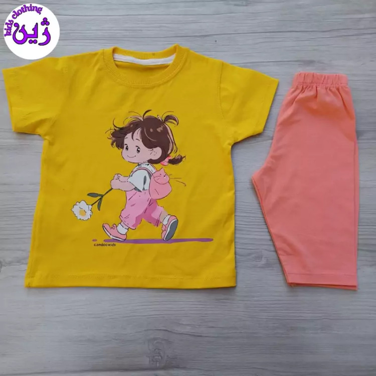 ست تیشرت شلوارک کوله گربه ای سایز 40 تا 55