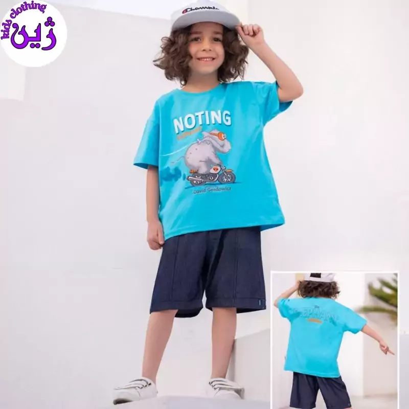 ست تیشرت شلوارک فیل برای 3تا6سال