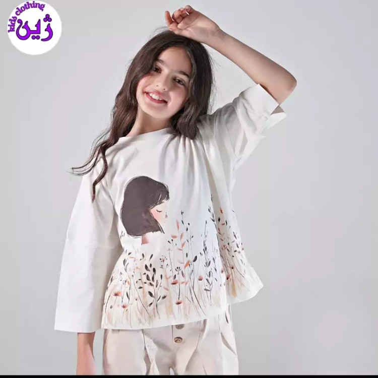 ست کراپ شلوار دختر شالیزار سایز45تا65