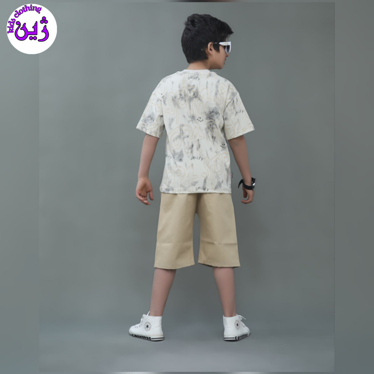 ست تیشرت شلوارک استیکر سایز۴۵تا۵۵