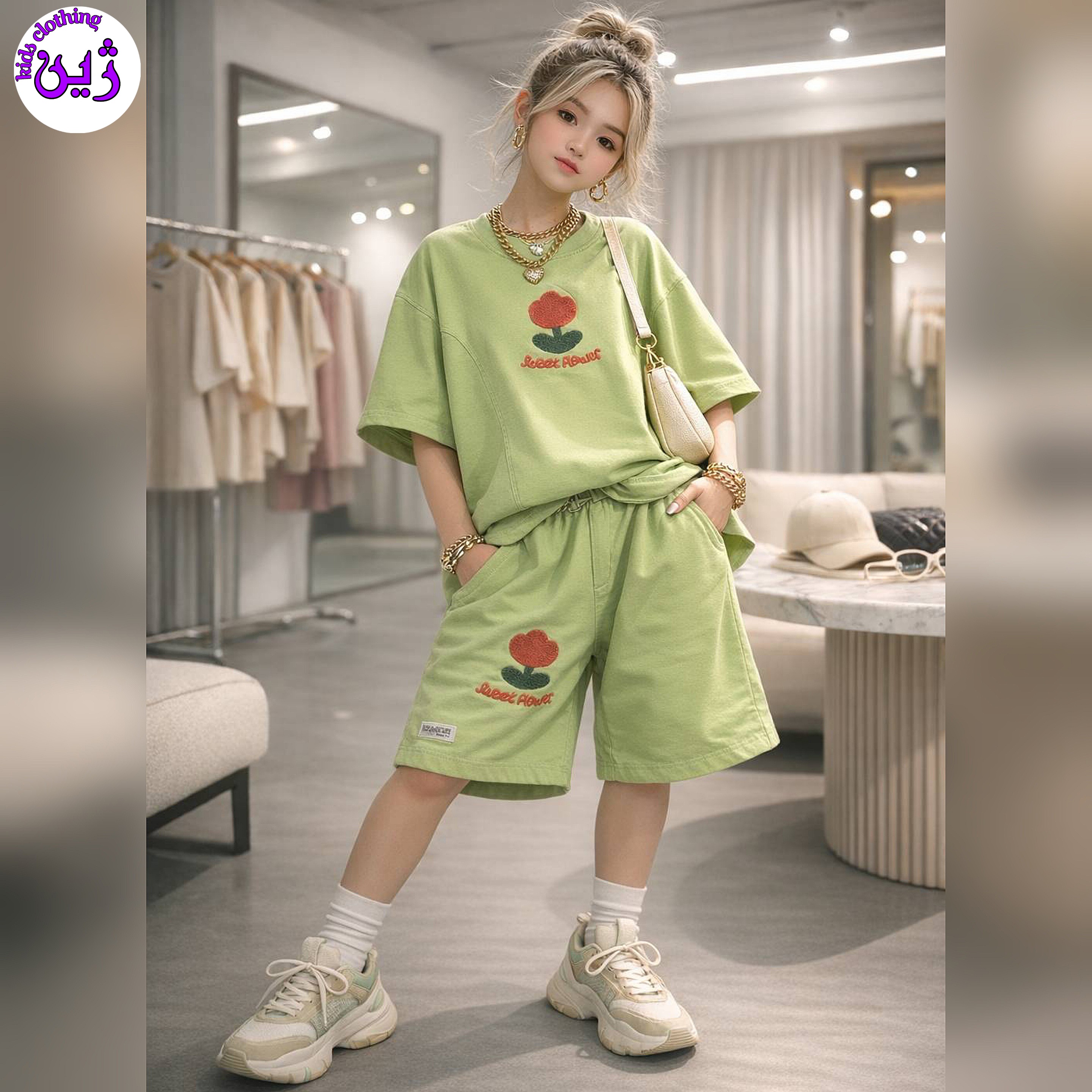 ست تیشرت شلوارک لاله سایز۴۰تا۵۵