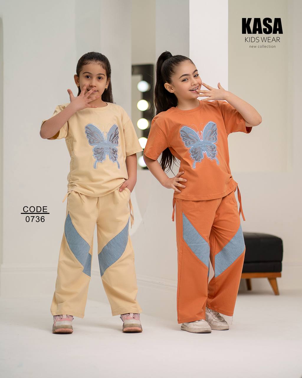 ست تیشرت شلوار پروانه سایز ۳۵ و۴۰