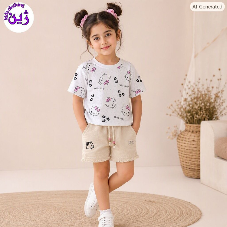 ست تیشرت شلوارک کیتی سایز ۳۵تا۴۵