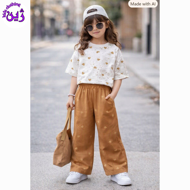 ست کراپ شلوار قلبی سایز۴۵