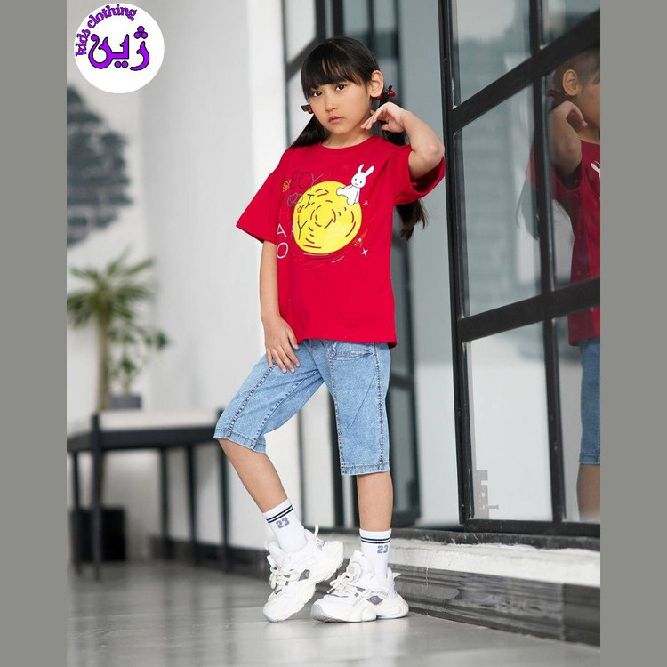ست تیشرت شلوارک خرگوش و کره زمین سایز۵۰سبز